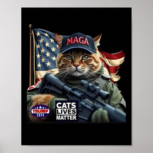 Trump 2024: Cats Lives Probleem Poster (Voorkant)