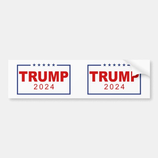 Trump 2024 Classic Rechthoek Logo Bumpersticker (Voorkant)