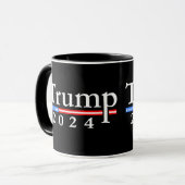 Trump 2024 Classic Zwart en Rood Mok (Voorkant links)
