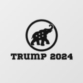 Trump 2024 Clear Black Window Cling Car Sticker (Vel)