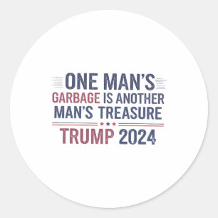 Trump 2024 De garage van een Man is een andere Man Ronde Sticker