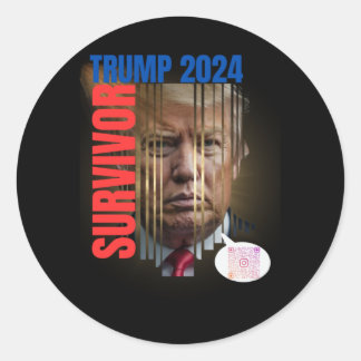 Trump 2024 De overlevende Ronde Sticker
