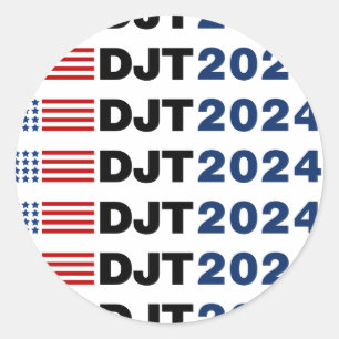 Trump 2024 DJT Ronde Sticker