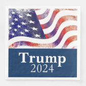 Trump 2024 Faded Amerikaanse vlag campagne Servet (Voorkant)