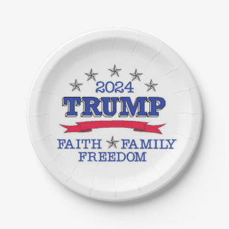 Trump 2024 Faith Family Freedom Paper Borden Papieren Bordje