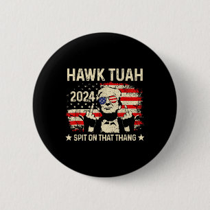 Trump 2024 Flag Funny Hawk Tush Middelvinger 24 V Ronde Button 5,7 Cm