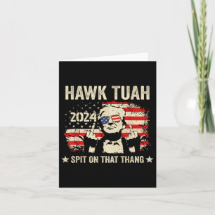 Trump 2024 Flag Funny Hawk Tush Middenvinger 24 Kaart