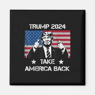 Trump 2024 Flag Take America Back Mannen Women - T Magneet