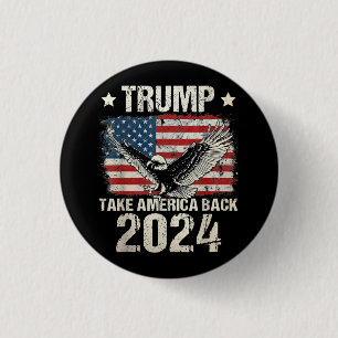 Trump 2024 flag take America back men women Trump Ronde Button 3,2 Cm
