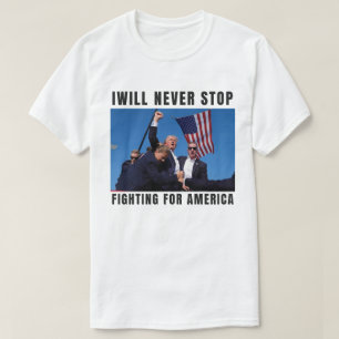 Trump 2024 geeft zich nooit over t-shirt
