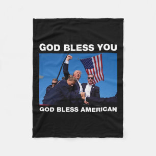 Trump 2024 God zegene u - God zegene Amerika Fleece Deken