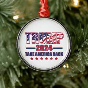 Trump 2024 Haal Amerika terug Metalen Ornament