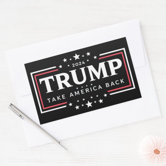 Trump 2024 Haal Amerika terug Rechthoekige Sticker (Envelop)