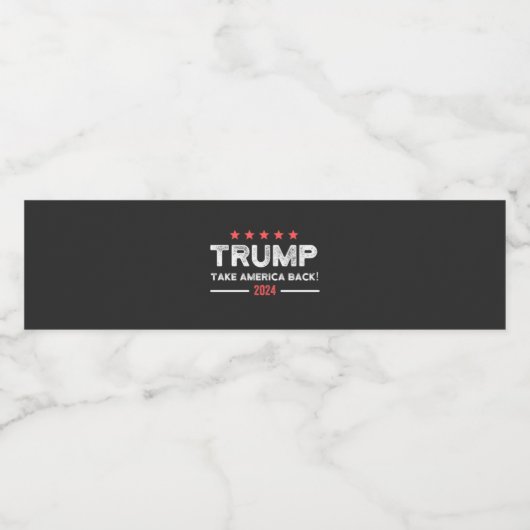 Trump 2024 Haal Amerika terug Waterfles Etiket (Enkel label)