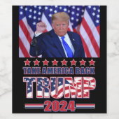 Trump 2024 Haal Amerika terug Wijn Etiket (Enkel label)