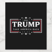 Trump 2024 Haal Amerika terug Wijn Etiket (Enkel label)
