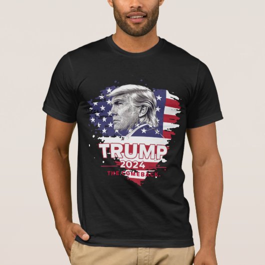 Trump 2024 Het Comeback T-shirt (Voorkant)