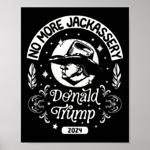 Trump 2024 Hoofd Cowboy USA 2024 Verkiezing VS Poster