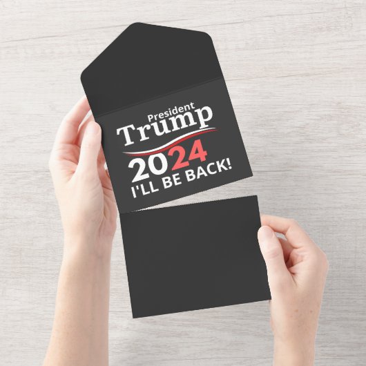 TRUMP 2024 - IK BEN TERUG! ALL IN ONE UITNODIGING (Afscheurbaar)