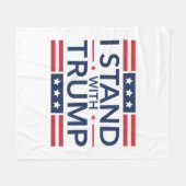 Trump 2024 Ik sta achter het Trump Support Preside Fleece Deken (Voorkant (Horizontaal))