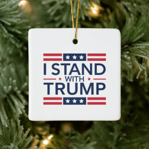 Trump 2024 Ik sta achter Trump steun president Keramisch Ornament