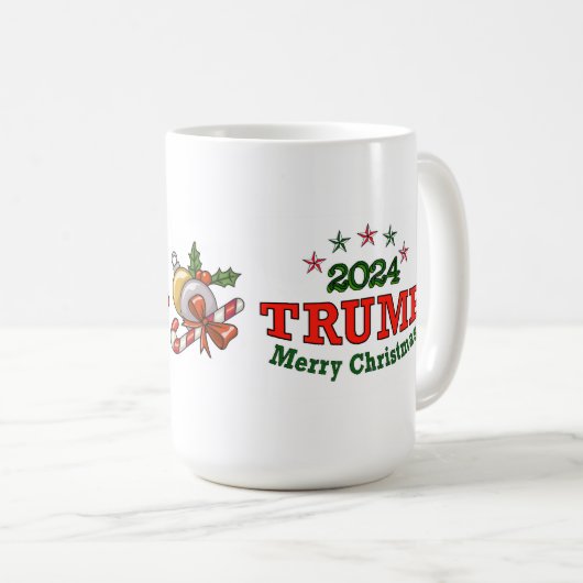 Trump 2024 Joyeux café de Noël Mug (Devant droit)