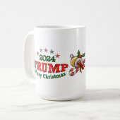 Trump 2024 Joyeux café de Noël Mug (Devant gauche)