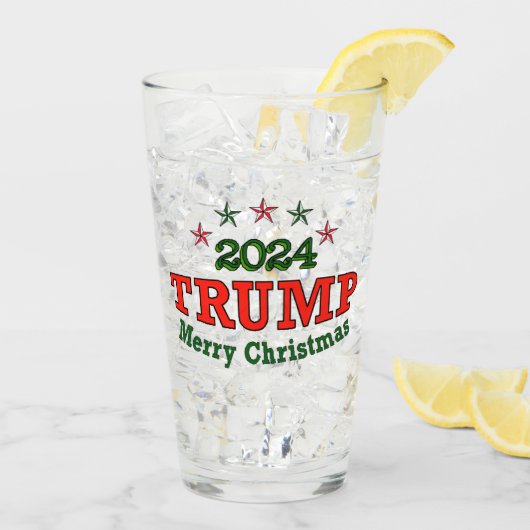 Trump 2024 Joyeux verre de Noël (Dos glace)