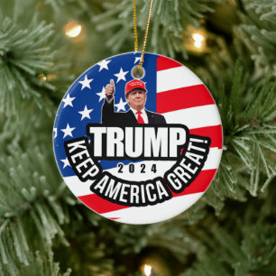 Trump 2024 Keep America Great America Keramisch Ornament
