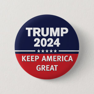 Trump 2024 Keep America Great America Ronde Button 5,7 Cm
