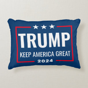 Trump 2024 Keep America Great - blue red Accent Kussen