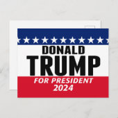 Trump 2024 Keep America Great - blue red Briefkaart (Voorkant / Achterkant)