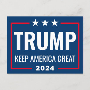 Trump 2024 Keep America Great - blue red Briefkaart