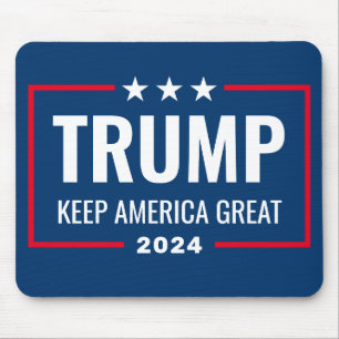 Trump 2024 Keep America Great - blue red Muismat