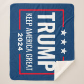 Trump 2024 Keep America Great - blue red Sherpa Deken (Voorkant)