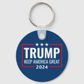 Trump 2024 Keep America Great - blue red Sleutelhanger (Voorkant)