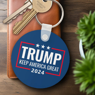 Trump 2024 Keep America Great - blue red Sleutelhanger