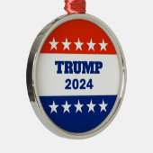 Trump 2024 Kerstmis Metalen Ornament (Rechts)