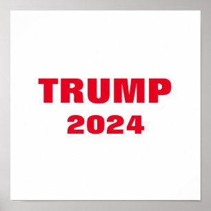 Trump 2024 Kleurrijke Rood Wit Vet Trendy Cool Poster