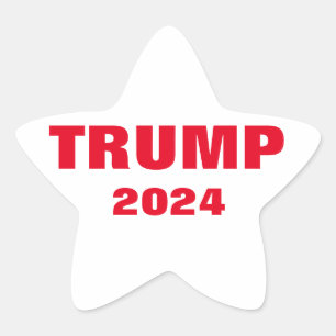 Trump 2024 Kleurrijke Rood Wit Vet Trendy Cool Ster Sticker