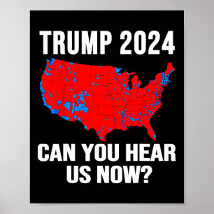 Trump 2024 Kun je ons nu horen kaart van 2024 verk Poster