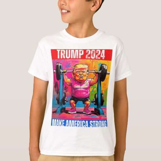 TRUMP 2024 MAAKT AMERIKA STERK T-SHIRT (Voorkant)