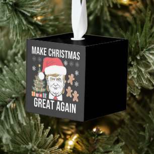 Trump 2024 maakt kerst weer geweldig kubus ornament