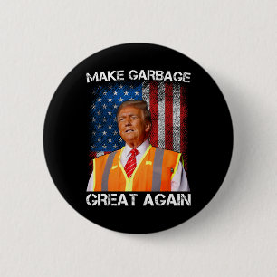 Trump 2024 maakt vuilnis weer leuk voor Trump Ronde Button 5,7 Cm