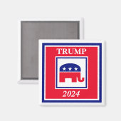 TRUMP 2024 - Magnet d'élection des éléphants (Recto/Verso)