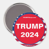 TRUMP 2024 Magnet patriotique (Recto/Verso)