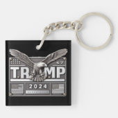 TRUMP 2024 met een adelaar Sleutelhanger (Achterkant)