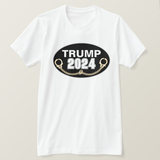 Trump 2024 met handboeien t-shirt (Design voorkant)