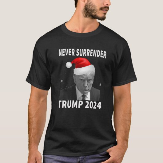 Trump 2024 Mok Shot Never Surrender Funny Pro Trum T-shirt (Voorkant)