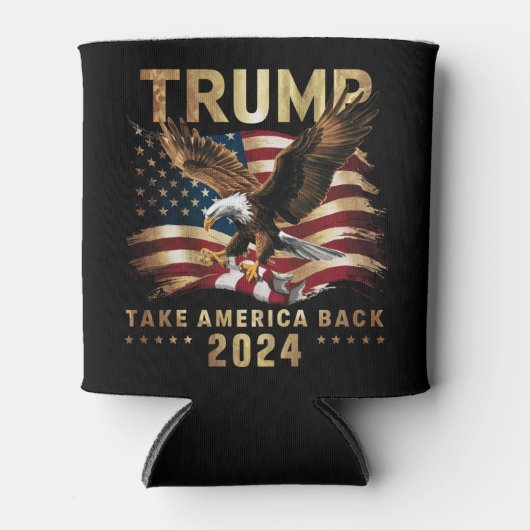 Trump 2024 Neem Amerika terug Amerikaanse vlag Tru Blikjeskoeler (Voorkant)